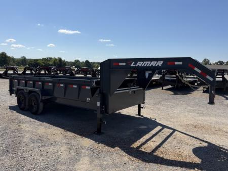 Used 2024 Lamar 83"x16' 14k Gooseneck Dump Trailer