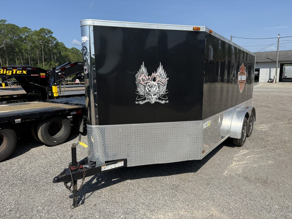 Used GANS714TA2 2015 Cargo Mate 7'X14' Enclosed Motorcycle Trailer