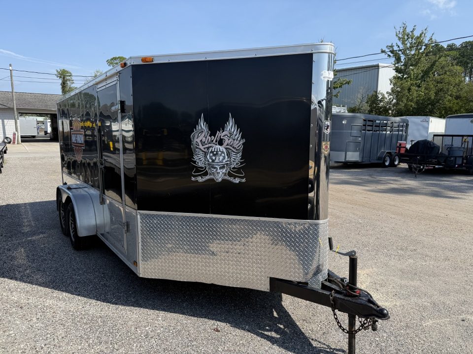 Used GANS714TA2 2015 Cargo Mate 7'X14' Enclosed Motorcycle Trailer