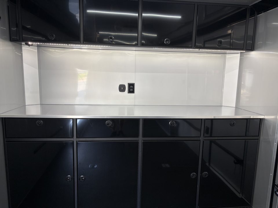 New 2027 ATC 24' Car Hauler, Finished Interior, AC, Cabinets, ROM450