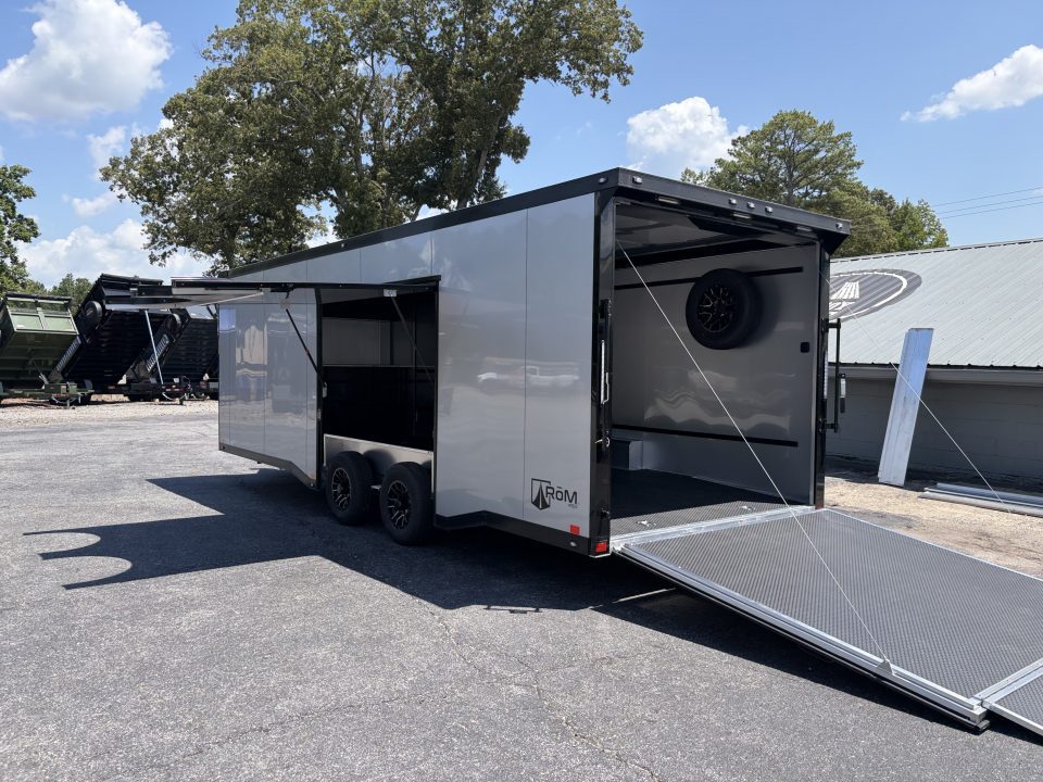New 2027 ATC 24' Car Hauler, Finished Interior, AC, Cabinets, ROM450