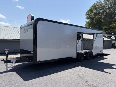 New 2027 ATC 24' Car Hauler, Finished Interior, AC, Cabinets, ROM450