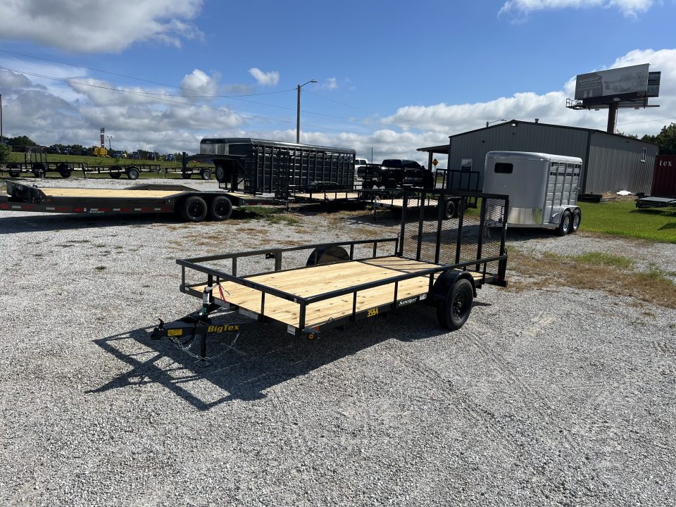 New 2027 Big Tex Trailers 35SA SINGLE UTILITY W/ 4' RAMP GATE/ 77X14 Utility Trailer