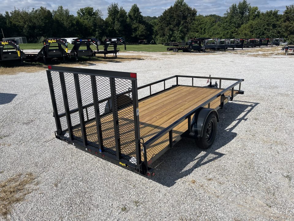 New 2027 Big Tex Trailers 35SA SINGLE UTILITY W/ 4' RAMP GATE/ 77X14 Utility Trailer