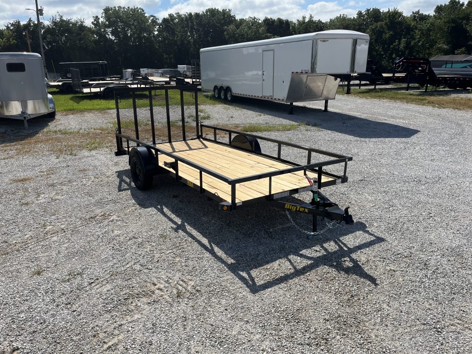 New 2027 Big Tex Trailers 35SA SINGLE UTILITY W/ 4' RAMP GATE/ 77X14 Utility Trailer