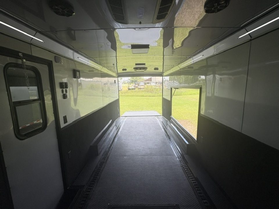 New 2027 Rock Solid Cargo Super Sport Enclosed Race Trailer For Sale Finished Interior Rear Spoiler Awning Spread Axle A/C