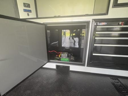 New 2027 Rock Solid Cargo Super Sport Enclosed Race Trailer For Sale Finished Interior Rear Spoiler Awning Spread Axle A/C