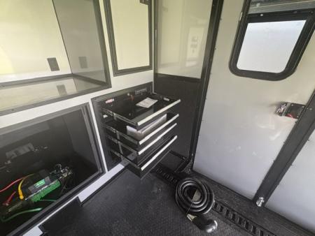 New 2027 Rock Solid Cargo Super Sport Enclosed Race Trailer For Sale Finished Interior Rear Spoiler Awning Spread Axle A/C
