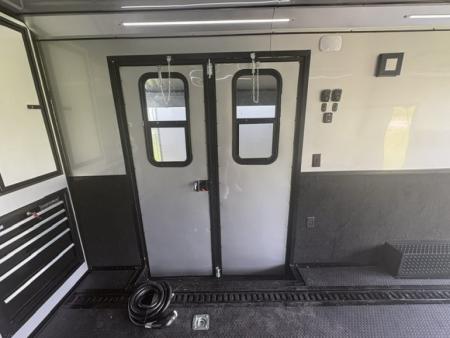 New 2027 Rock Solid Cargo Super Sport Enclosed Race Trailer For Sale Finished Interior Rear Spoiler Awning Spread Axle A/C