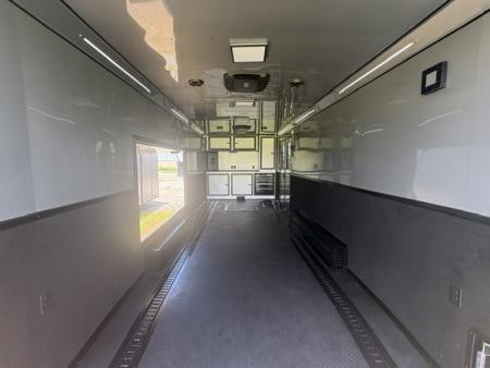 New 2027 Rock Solid Cargo Super Sport Enclosed Race Trailer For Sale Finished Interior Rear Spoiler Awning Spread Axle A/C