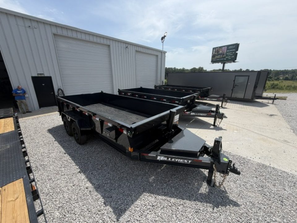 New Hillcrest Dump 7x16 17.6k 2' BP W/ HD Tube Ramps