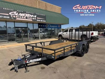 New #15888 2027 LAMAR UC 16 X 77 TANDEM AXLE 7K SQUARE TUBE TOP UTILITY W/ RAMP GATE