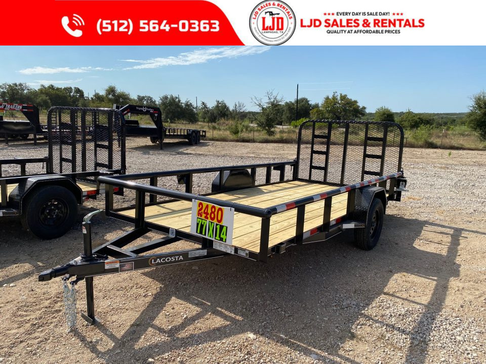 New 2027 Lacosta - 77" X 14' - Single axle - Utility Trailer