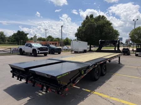 New #391863 2027 LOAD TRAIL GP 25 X 102 TANDEM AXLE LOW-PRO 14K FLATBED GOOSENECK W/ MAX RAMPS