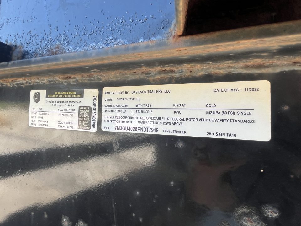 Used 2023 "REPO" Davidson Trailers 102X40 DECKOVER GOOSENECK 20K DE-RATED "REPO"