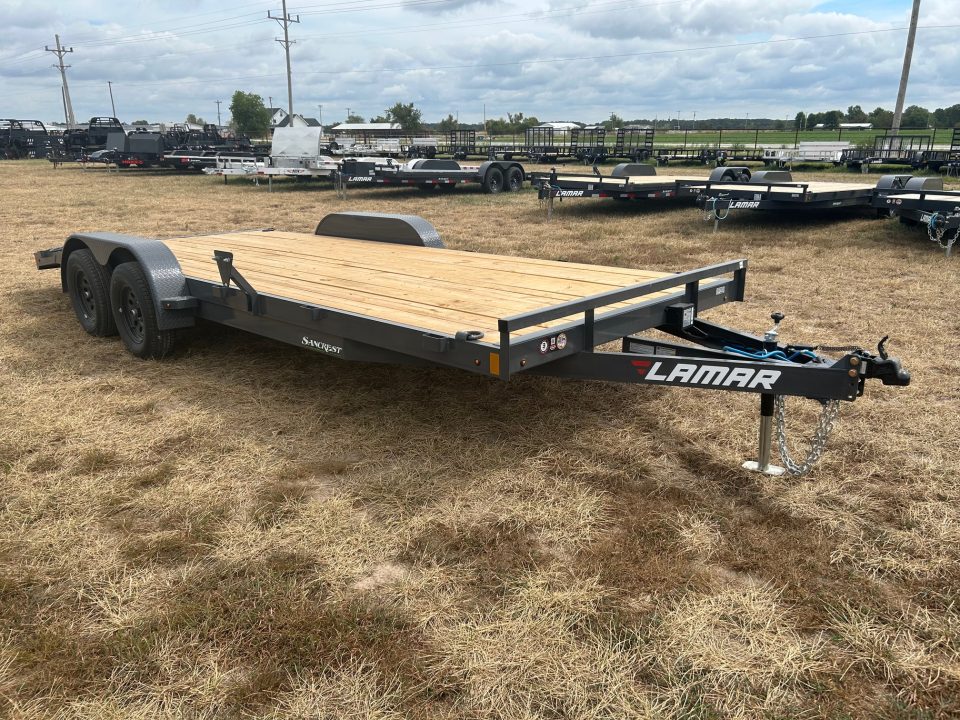 New 2027 Lamar 83x20 Tandem 7K Carhauler w/ 2' Dove & Slide In Ramps