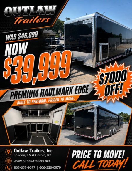New Haulmark 8.5x34 18k Edge Black W/ Hyd Jack/AC