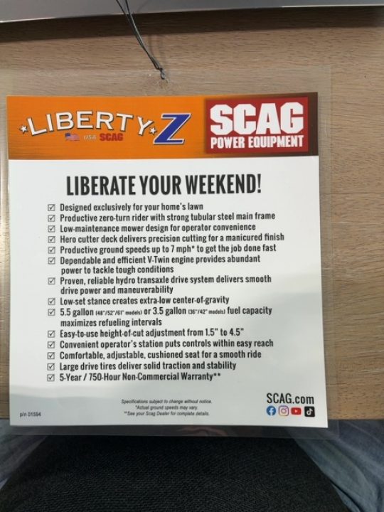 New 2026 Scag Power Equipment LIBERTY Z , 52 INCH HERO DECK Simply The Brave