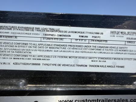 New #388956 2027 LOAD TRAIL UE 16 X 83 TANDEM AXLE UTILITY W/ RAMP GATE 7K