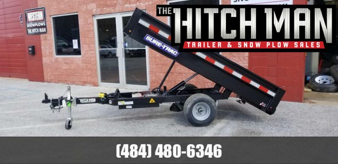 New 4.5 x 8 Sure-Trac Single Ram Utility Dump Trailer 3k