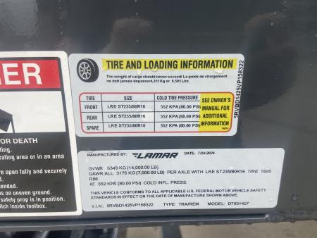 New Lamar 83"X14' Dump Trailer