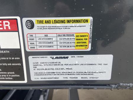 New Lamar 83"X14' Dump Trailer