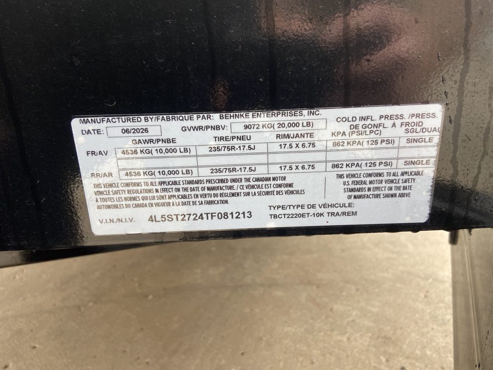 New Behnke Tilt 10K Trailer