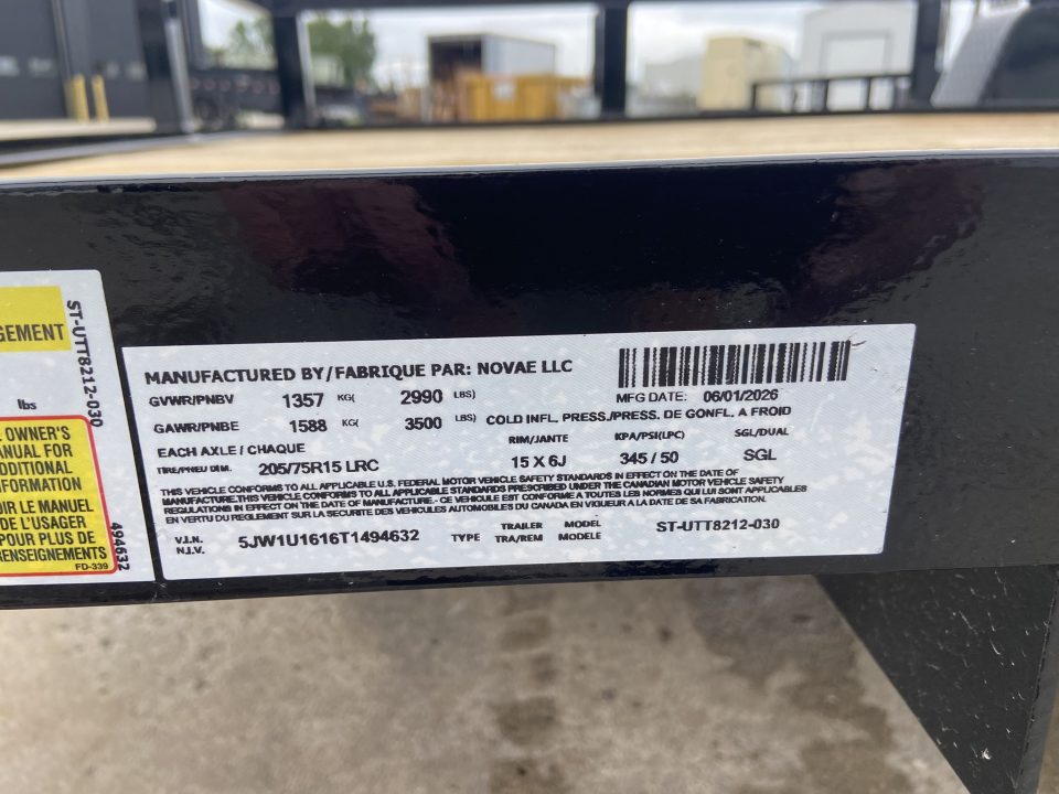 New Sure-Trac Utility Trailer with Tube Top 7'X12'