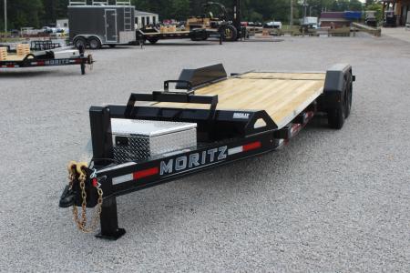 New 2027 Moritz 7' x 14' + 6' Low Pro - Hydraulic Power Tail - Equipment Trailer - 16000# GVW