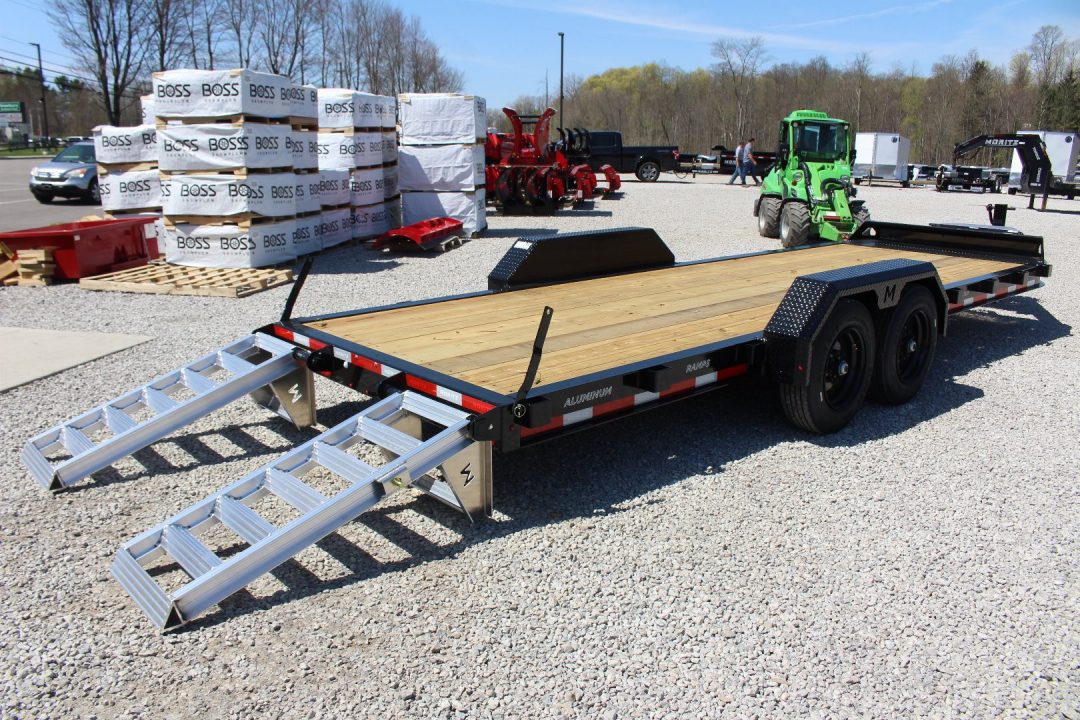 New 2027 Moritz 7' x 22' Low Pro - Aluminum Ramps - Equipment Trailer - 16000# GVW