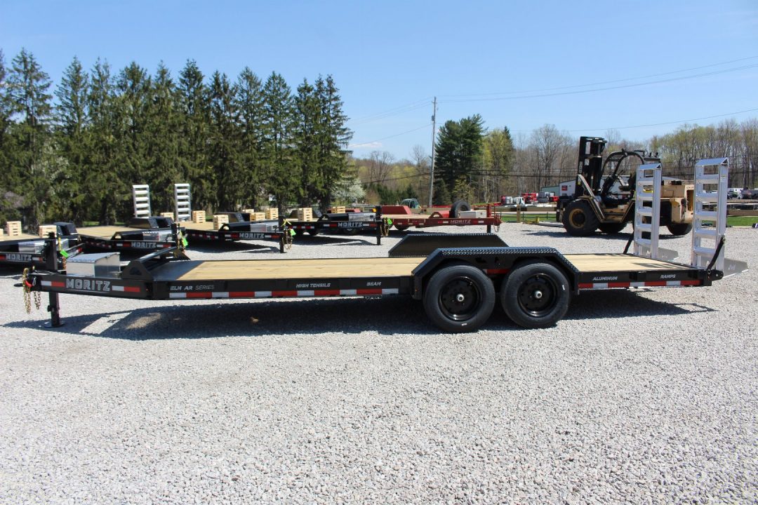 New 2027 Moritz 7' x 22' Low Pro - Aluminum Ramps - Equipment Trailer - 16000# GVW