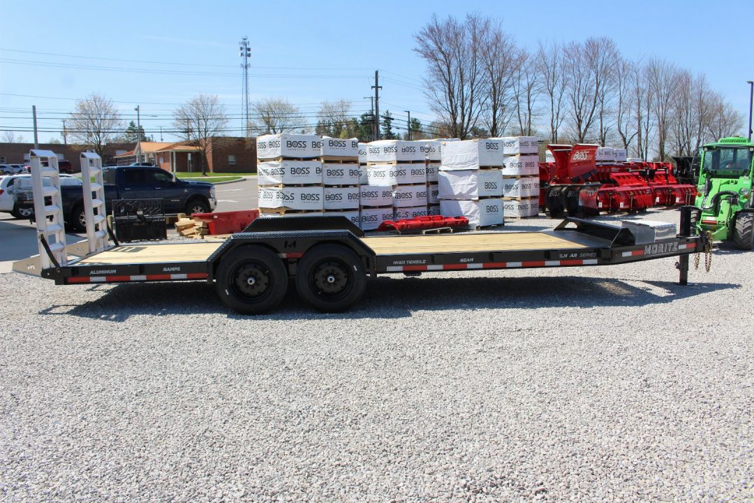 New 2027 Moritz 7' x 22' Low Pro - Aluminum Ramps - Equipment Trailer - 16000# GVW