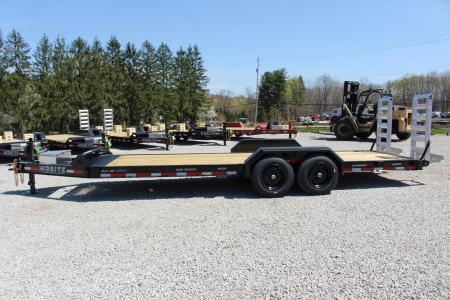 New 2027 Moritz 7' x 22' Low Pro - Aluminum Ramps - Equipment Trailer - 16000# GVW