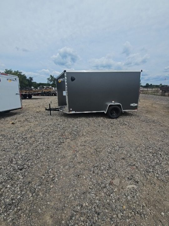 New 6x12 Single Axle Cargo / Enclosed Trailer W/ Ramp Door