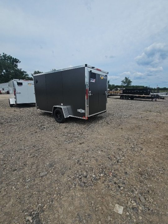 New 6x12 Single Axle Cargo / Enclosed Trailer W/ Ramp Door