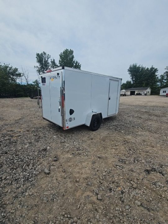 New 6x12 Single Axle Cargo / Enclosed Trailer W/ Ramp Door
