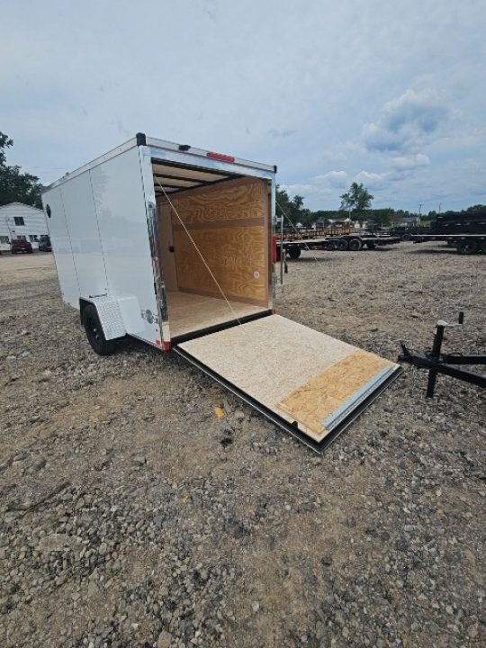 New 6x12 Single Axle Cargo / Enclosed Trailer W/ Ramp Door