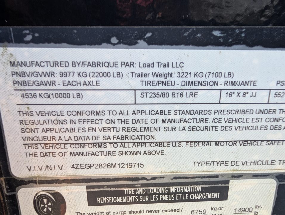Used 2021 Load Trail Low Profile 28'Gooseneck Deckover Trailer