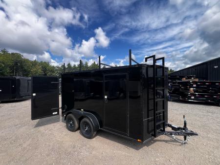 New 2026 Panther Cargo 7x12 +2ft V-Nose /.080 Polycore /Blackout Package/ Contractor Package - 7000 GVW