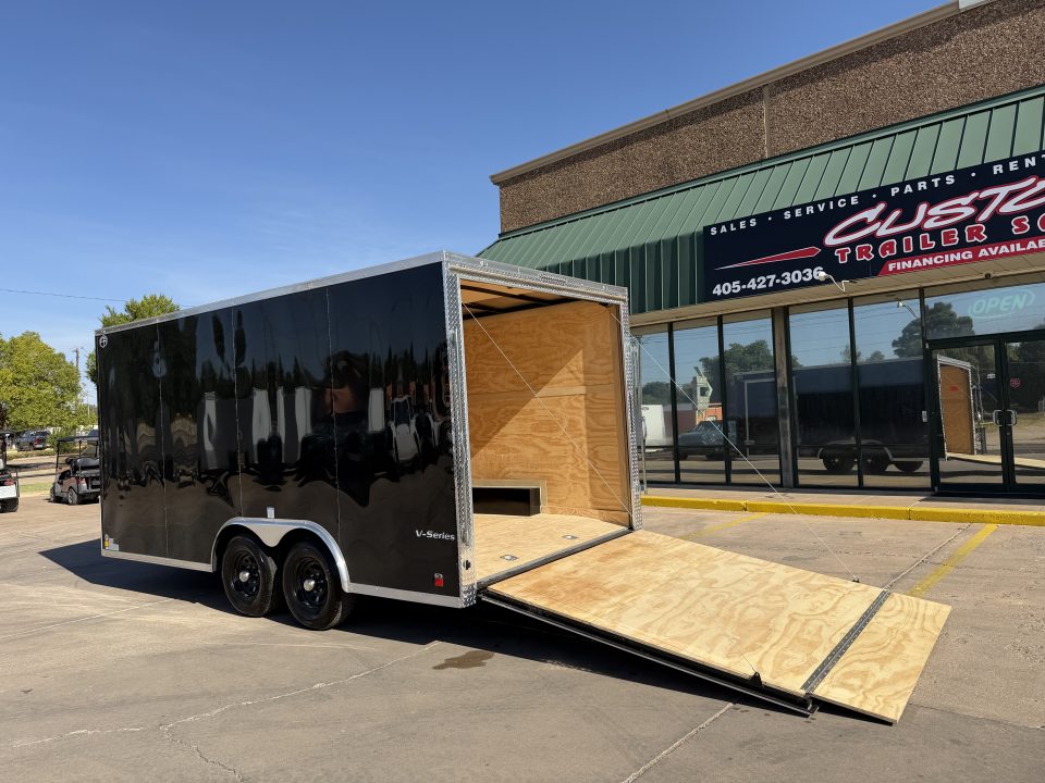 New #056403 2027 FOREST RIVER TA3 8.5 X 16 TANDEM AXLE 10K ENCLOSED W/ REAR RAMP DOOR