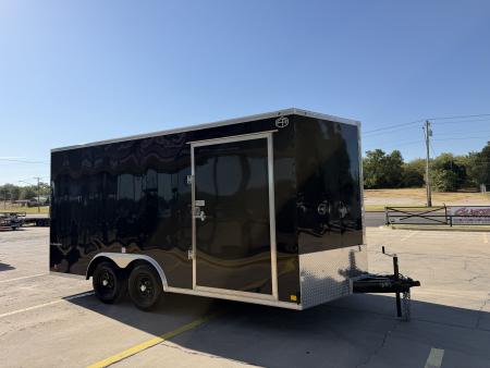 New #056403 2027 FOREST RIVER TA3 8.5 X 16 TANDEM AXLE 10K ENCLOSED W/ REAR RAMP DOOR