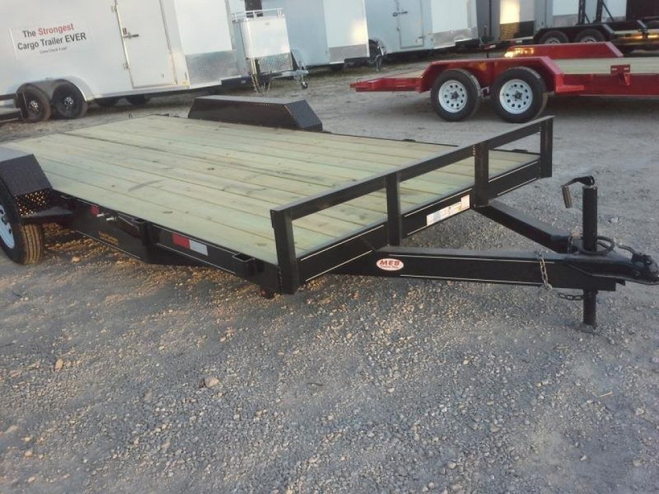 New 2026 MEB 7x18 Open Wood Deck Auto Hauler Car / Racing Trailer