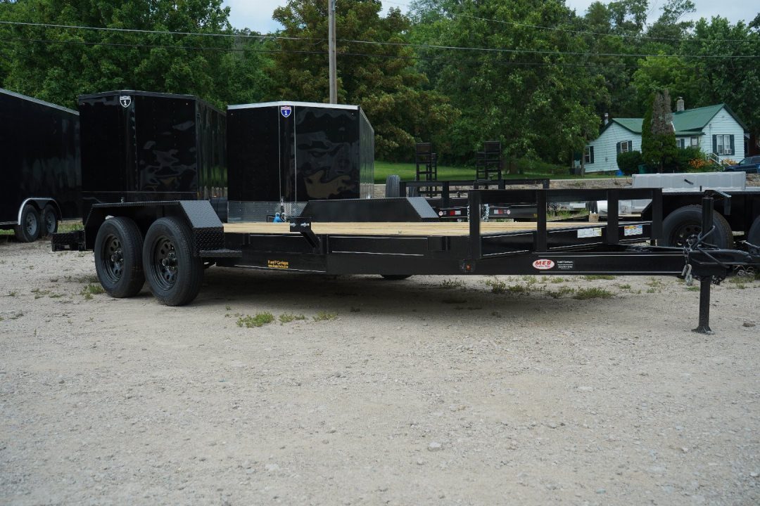 New 2026 MEB 7x18 Open Wood Deck Auto Hauler Car / Racing Trailer
