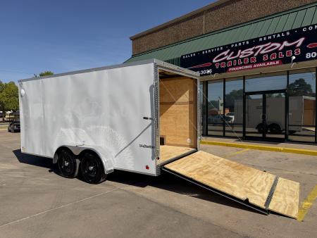 New #056552 2027 FOREST RIVER TA3 7 X 16 TANDEM AXLE 10K ENCLOSED W/ REAR RAMP DOOR