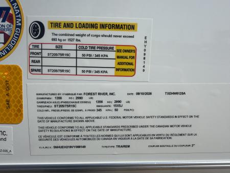 New #098149 2027 FOREST RIVER SA 6 X 12 SINGLE AXLE 3K ENCLOSED W/ REAR RAMP DOOR
