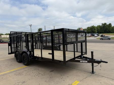 New #144634 2026 MP CUSTOM 16 X 83 TANDEM AXLE PIPE TOP 7K LANDSCAPE TRAILER W/ 4' SIDES