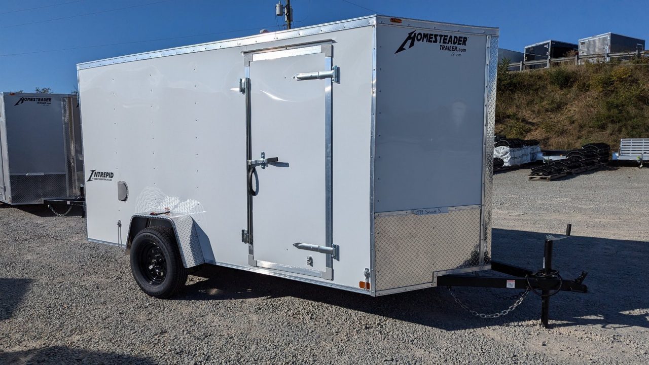 New 2027 Homesteader 6x12 Intrepid V-Nose Cargo Trailer w/ Barn Doors
