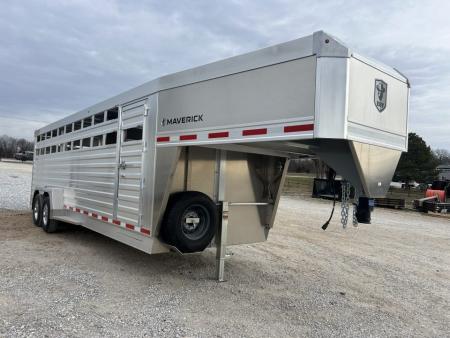New 2027 EBY Maverick 6'11x24x6'7 Stock Trailer W/ Rolling Cut Gate