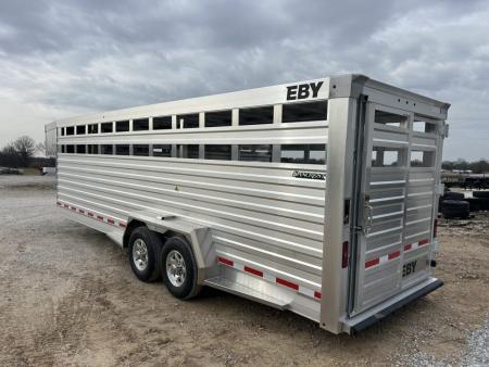 New 2027 EBY Maverick 6'11x24x6'7 Stock Trailer W/ Rolling Cut Gate