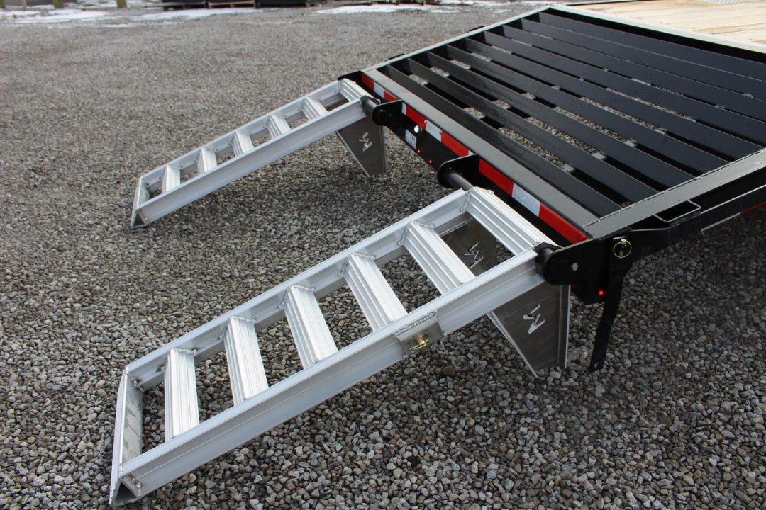 New 2027 Moritz 8' 6" x 20' + 4' Deckover Flatbed w/ Beavertail - Aluminum Ramps - 16,000# GVW